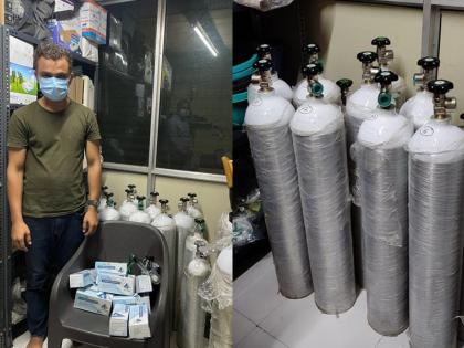 arrest who sells oxygen cylinders on the black market in Mumbai jogeshwari | मुंबईत ऑक्सिजन सिलेंडरची काळ्या बाजारात विक्री करणारा गजाआड