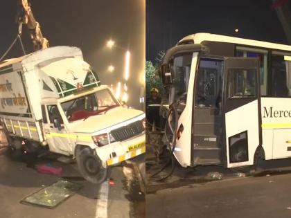 Fatal accident involving bus and pickup; Tempo driver killed, bus driver absconding in mumbai | बस अन् पिकअपचा भीषण अपघात; टेम्पोचालक ठार, बस ड्रायव्हर फरार