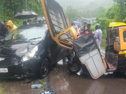 Eight injured in triple accident in Chiplun; Fortunately, the child survived | चिपळुणातील तिहेरी अपघातात ८ जखमी; सुदैवाने बचावले ६ महिन्याचे बाळ