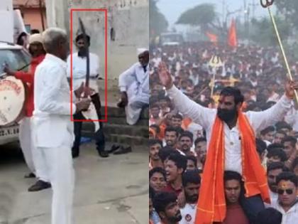 Shiv Sena MLA Santosh Bangar's father turned the sword, Leka shared the video | Video: शिवसेना आमदाराच्या वडिलांनी फिरवली तलवार, लेकानेच शेअर केला व्हिडिओ