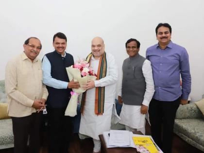 Congratulations to Amit Shah on his historic decision of sugar factory, visit to Delhi by devendra fadanvis and raosaheb danve | साखर उद्योगाबाबत ऐतिहासिक निर्णय, अमित शाहंचे दिल्लीत जाऊन अभिनंदन