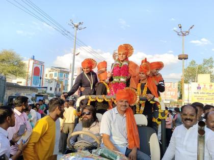 Mahila Maharashtra Kesari Bhagyashree Fund War Procession in shrigonda | महिला महाराष्ट्र केसरी भाग्यश्री फंडची जंगी मिरवणूक 