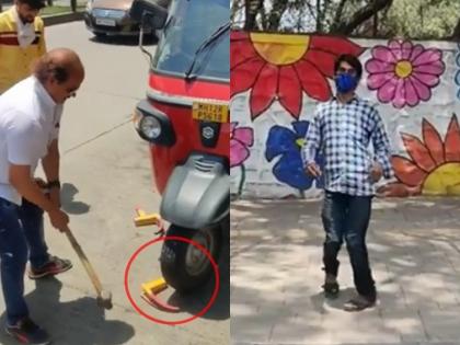 One hammer, two pieces, MNS Vasant More's big hammer on the municipal jammer in pune | Video : एक घाव दोन तुकडे, वसंत मोरेंचा महापालिकेच्या जामरवर भलामोठा हातोडा 