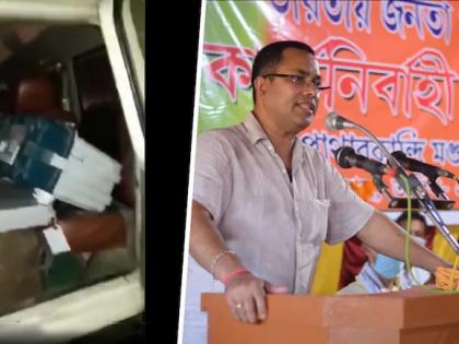 EVM in BJP leader's car, 4 officers suspended by Election Commission in assam | भाजपा नेत्याच्या गाडीत EVM आढळल्याने गोंधळ, आयोगाकडून 4 अधिकारी निलंबित