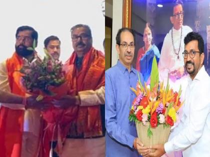 Big twist, father Gajanan Kirtikar in Eknath Shinde group but son amol with uddhav Thackeray | Shivsena: मोठा ट्विस्ट, वडिल गजानन किर्तीकर शिंदेगटात पण मुलगा उद्धव ठाकरेंसोबतच