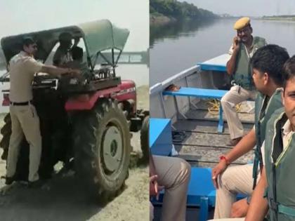 Some tractors and some boat travel; Police exercise in the background of security in Delhi | Video: कुठं ट्रॅक्टर तर कुठं बोटीनं प्रवास; दिल्लीतील सुरक्षेच्या पार्श्वभूमीवर पोलिसांची कसरत