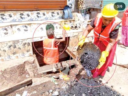 Sweepers 'in the sewers'; Sludge removal by hand despite ban | सफाई कामगार ‘गटारात’; बंदी असतानाही हाताने गाळ उपसा