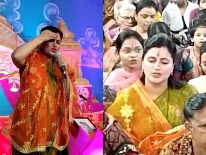 Navneet Rana: Mass recitation of Hanuman Chalice by Navneet Rana, large crowd of women in Amravati | Navneet Rana: नवनीत राणांचं सामूहिक हनुमान चालीसा पठण, महिलांची लक्षणीय गर्दी