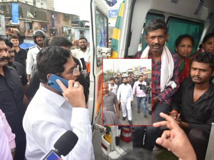 Seeing the ambulance closed on the bridge, the Chief Minister Eknath Shinde stopped the convoy and... | पुलावर बंद रुग्णवाहिका पाहून मुख्यमंत्री शिंदेंनी थांबवला ताफा अन्...