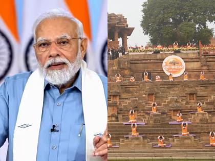 World Record of Surya Namaskar in Gujarat; Narendra Modi congratulated | गुजरातमध्ये सूर्यनमस्काराचा 'गिनीज वर्ल्ड रेकॉर्ड'; मोदींकडून अभिनंदन अन् सल्ला