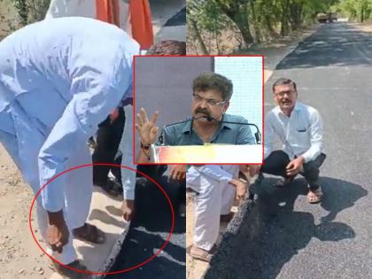 Roads to be folded in a few days; Jitendra Awhad made fun of ambad road of viral video | "फोल्डींगचे रस्ते विकसित, काही दिवसांत घडी घालून ठेवायचेही रस्ते दिसतील"