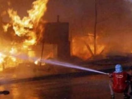 Chemical company fire in Gujarat; Burn 60 tankers in aravali | Video: गुजरातमध्ये केमिकल कंपनीला मोठी आग; ६० टँकर जळून खाक