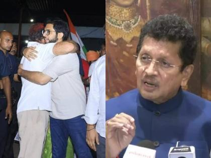 And a leader hugs Rahul Gandhi, Eknath Shinde group Deepak kesarkar targets Aditya Thackeray | ... अन् एक नेता राहुल गांधींना मिठी मारतो, शिंदे गटाचा आदित्य ठाकरेंवर निशाणा