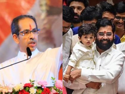 Eknath Shinde's 1.5-year-old grandson of Eknath Shinde, MNS reminded Balasaheb didnt like it | Shivsena: उद्धव ठाकरेंकडून दीड वर्षीय बाळाचा उल्लेख, मनसेनं करुन दिली बाळासाहेबांची आठवण