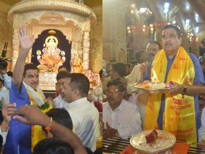 Union Minister Nitin Gadkari performed 'Dagdusheth' Aarti of Ganpati in pune | केंद्रीय मंत्री नितीन गडकरींनी केली 'दगडूशेठ' गणपतीची आरती