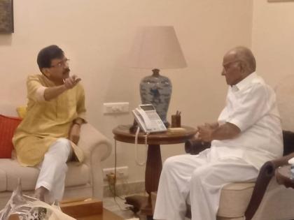 Sanjay Raut met Sharad Pawar, inquired about his health and told 'jail ki baat' | शरद पवारांना भेटले राऊत, प्रकृतीची विचारपूस अन् सांगितली 'अंदर की बात'