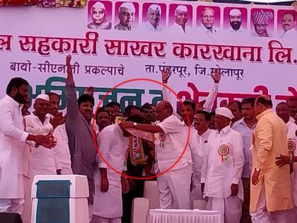 big news; Sharad Pawar threw NCP's punch on Abhijit Patil's neck in pandharpur | मोठी बातमी; भाजप संपर्कातील पाटलांच्या गळ्यात शरद पवारांनी टाकला राष्ट्रवादीचा पंचा