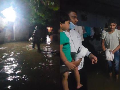 Heavy rains flooded more than 400 homes; Residents' night in another's house | मुसळधार पावसाने 400 पेक्षा जास्त घरात शिरले पाणी; रहिवाशांची रात्र दुसऱ्याच्या घरात