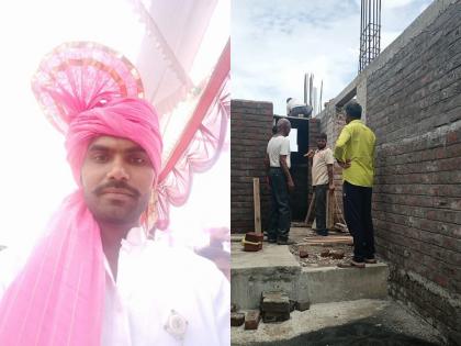 Become The first PSI of the village... The wall of life erected by Gnyanesh from solapur while laying the construction bricks | गावचा पहिला PSI... बांधकामाची विट रचत ज्ञानेशने उभारली आयुष्याची भिंत