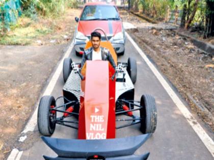 The rhythm is heavy ...! He made a racing car out of scrap metal! | लय भारी जुगाड... ! त्याने भंगारातून बनवली चक्क ‘रेसिंग कार’!