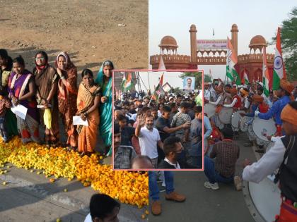 राहुल गांधींच्या स्वागताला अंथरली फुले, बंजारा नृत्य अन् 'भारत जोडो'चा नारा