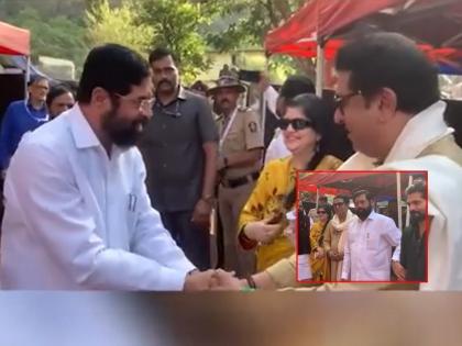 'Raj' visit to Raigad; Chief Minister Eknath Shinde called Amit Thackeray | Video: रायगडावर 'राज'भेट; मुख्यमंत्री शिंदेंनी अमित ठाकरेंना जवळ बोलावलं