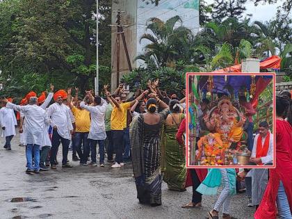 Emotional farewell to Ganaraya of police headquarters of alibaug, SP also held the contract | पोलीस मुख्यालयाच्या गणरायाला भावपूर्ण निरोप, एसपींनीही धरला ठेका