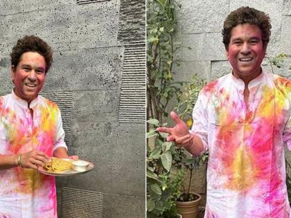 Sachin Tendulkar is saying Holi Re Holi; Do you know what I have on the plate? | होळी रे होळी... सचिनचं चाहत्यांना कोडं; ओळखा माझ्या ताटात आहे काय?