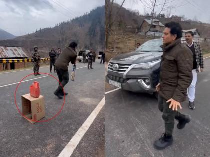 Video: Kerosene can and cardboard become stump... When Sachin Tendulkar comes to street cricket in Kashmir youth | Video: स्टंप बनलंय रॉकेलचं कँड अन् पुठ्ठा; काश्मीरच्या गल्ली क्रिकेटमध्ये सचिन खेळतो तेव्हा