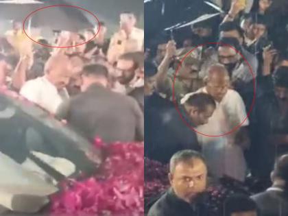 Sharad Pawar got wet again in the rain, to fulfill his promise to a colleague in marriage solapur | शरद पवार पुन्हा भिजले, दिलेला शब्द पूर्ण करण्यासाठी अवकाळी पावसात आले