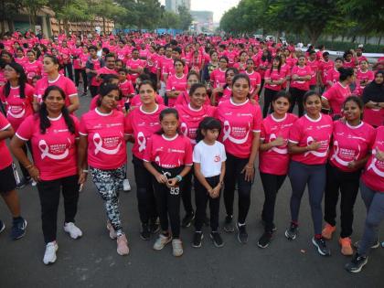 AIIMS Hospital's Pink Run Marathon for Breast Cancer Treatment | स्तन कर्करोगावरील उपचारासाठी एम्स हॉस्पिटलची पिंक रन मॅरेथॉन स्पर्धा