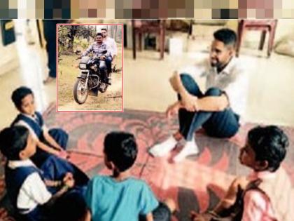 CEOs travel by bike; Visiting the school of students in remote areas in gadchiroli | संवेदनशील अधिकारी दुचाकीवरुन दुर्गम भागात; विद्यार्थ्यांशी संवाद, आढावाही घेतला