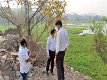 Action by placing debris on wetland site | पाणथळ जागेवर डेब्रिज टाकल्याने कारवाई