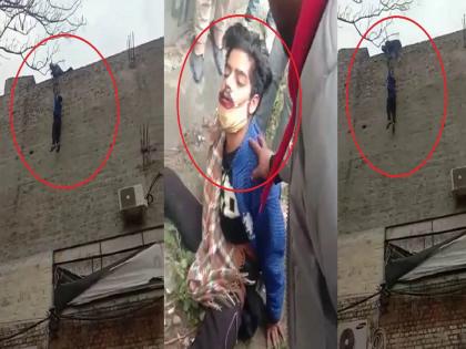 Thief Trying To Escape Hangs On Wall In Chandigarh Falls Gets Injured Watch Viral Video | चोरी महागात पडली! छतावरून पळता पळता चोर कोसळला; भिंतीला लटकला अन् मग... 