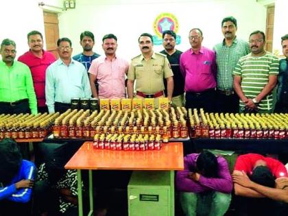 Chandrapur's liquor smuggler behind bar in Nagpur: reserves of foreign liquor seized | नागपुरात चंद्रपूरच्या मद्यतस्करांची टोळी जेरबंद : विदेशी मद्याचा साठा जप्त