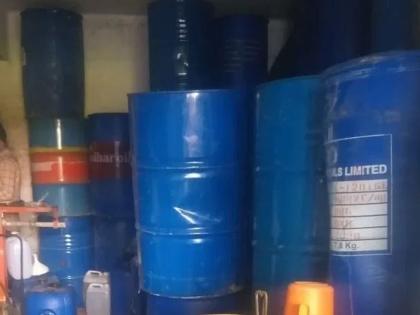 15 lakh chemicals seized in Bhiwandi | भिवंडीत १५ लाखांचे रसायन जप्त; राहनाळ येथे पोलिसांचा छापा