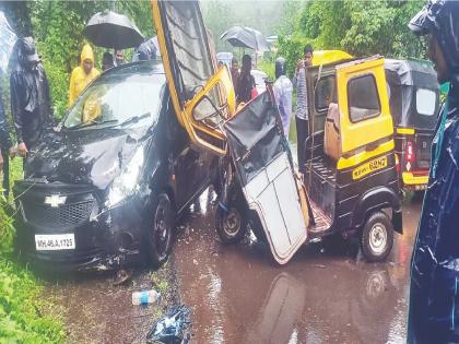 Triple accident in Chiplun, eight injured | चिपळूणमध्ये तिहेरी अपघात, आठजण जखमी  