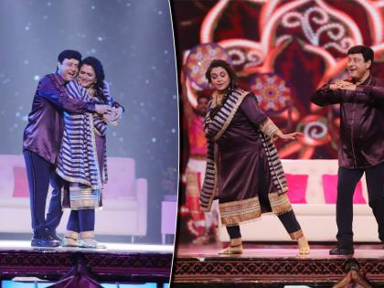 Actor sachin pilgaonkar supriya pilgaonkar dance famouse song at zee chitra gaurav awards 2023 video goes viral | अन् तब्बल 39 वर्षांनी तो योग आला.. 'झी चित्र गौरव'पुरस्कार सोहळ्यात सचिन-सुप्रिया यांच्या जोडी थिरकणार