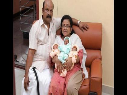 Kerala woman gave birth to triplets at age of 55 | ट्रिपल धमाका! ३५ वर्षानंतर घरात हलला पाळणा, ५५ व्या वयात महिलेने दिला तीन बाळांना जन्म