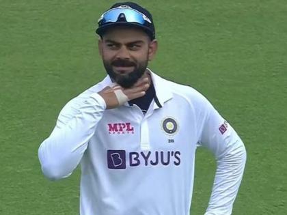 During IND vs SL, 1st Test : Virat Kohli Does the ‘Pushpa’ Gesture video goes Viral | IND vs SL, 1st Test : श्रीलंका विजयात जडेजाची कमाल, पण इंटरनेटवर मात्र विराटच्या व्हिडिओचीच धमाल; तुम्ही पाहिला का?