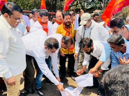 MNS agitation at Ulhasnagar MSEDCL office; demand for cancellation of load shedding and deposit bill | उल्हासनगर महावितरण कार्यालयावर मनसेचा मोर्चा; भारनियमन, डिपॉझिटबिल रद्द करण्याची मागणी