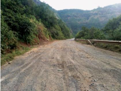 Kingdom of Pits on Poladpur - Mahabaleshwar Road; Sa for dressing. Construction department costs | पोलादपूर - महाबळेश्वर मार्गावर खड्ड्यांचे साम्राज्य; मलमपट्टीसाठी सा. बांधकाम विभागाचा खर्च