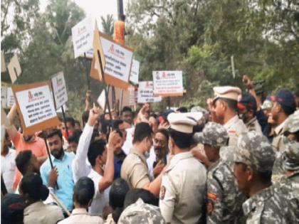 Agitation against Reliance Gas Pipeline; Struggle between police and farmers | रिलायन्स गॅस पाईपलाईन विरोधातील आंदोलन; पोलीस आणि शेतकऱ्यात झटापट