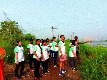 Thanekar ran for migratory birds; Awareness through the 'One Run for Flamingo' initiative | स्थलांतरित पक्ष्यांसाठी धावले ठाणेकर; ‘एक धाव फ्लेमिंगोसाठी’ उपक्रमातून जनजागृती