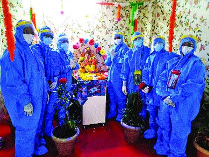 Painting competitions for patients; Ganeshotsav celebrated in a unique way at Kovid Hospital | रुग्णांसाठी चित्रकला स्पर्धा; कोविड रुग्णालयात अनोख्या पद्धतीने गणेशोत्सव साजरा