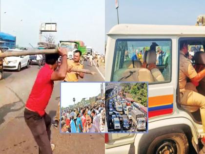 Attack on the police in Navi Mumbai, the car was torn apart in Palghar Transporters on strike against hit and run law | नवी मुंबईत पाेलिसांवर हल्ला, पालघरमध्ये गाडी फाेडली! हिट ॲन्ड रन कायद्याविरुद्ध वाहतूकदार संपावर