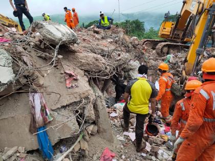 Mahad Building Collapse; 14 killed, rescue operation resumes after 30 hours | महाड दुर्घटना; १४ जणांचा मृत्यू, ३० तासांनंतरही बचावकार्य सुरू; अजूनही ३ जण अडकल्याची भीती