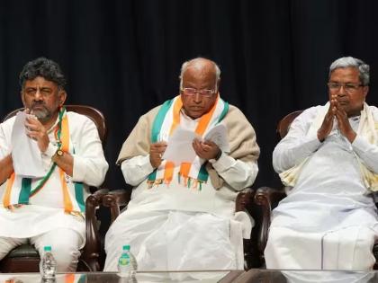 Karnataka embarrassment continues; The power sharing formula was decided, but D. K. Shivkumar stuck | कर्नाटकी पेच कायम; सत्तावाटपाचे सूत्र ठरले, पण डी. के. शिवकुमार अडून बसले! ठेवल्या 2 मोठ्या मागण्या