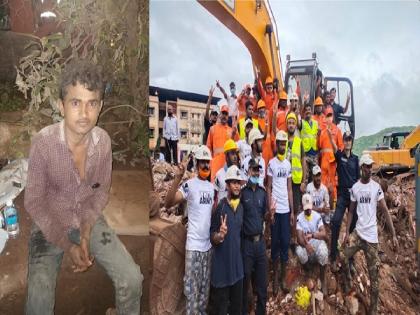 Mahad Building Collapse: Kishor Lokhande; He operated the Poklen machine for 26 hours straight | महाडकरांचा विघ्नहर्ता किशोर लोखंडे; सलग २६ तास त्याने चालवली पोकलेन मशीन