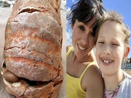 Mum and daughter, 8, lucky to be alive after WWII grenade they found on beach EXPLODED in kitchen | बापरे! समुद्रकिनारी सापडली अनोखी वस्तू; आई-लेकीनं घरी आणली अन् झाला भयंकर स्फोट